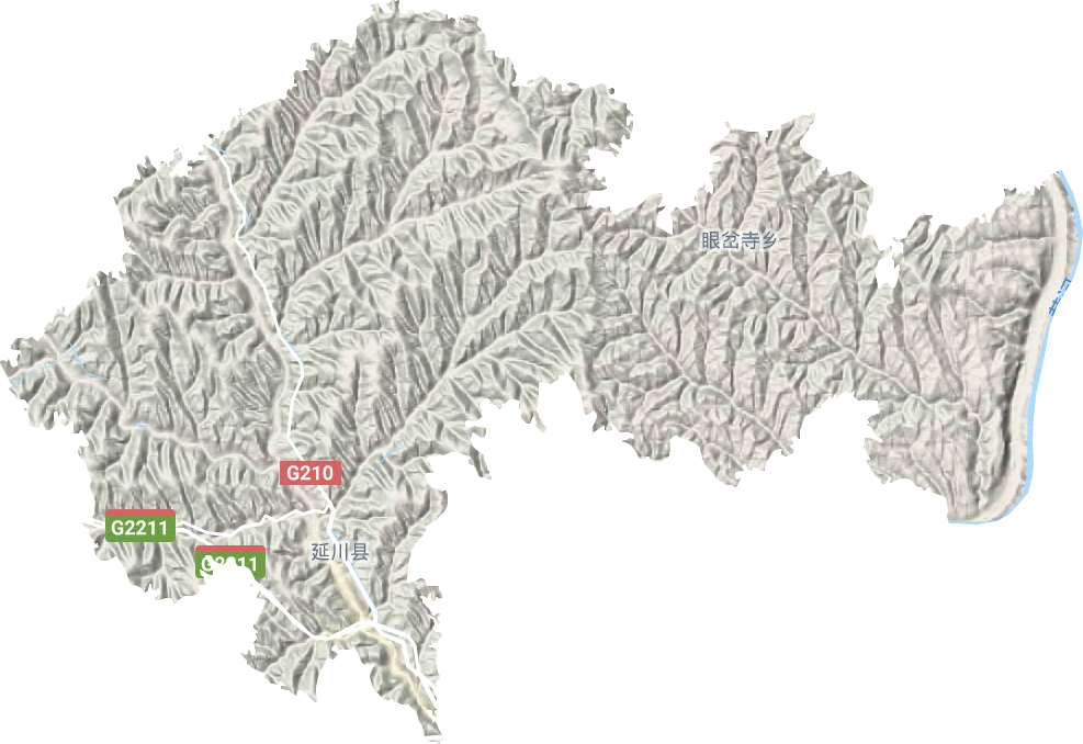 延川镇地形图