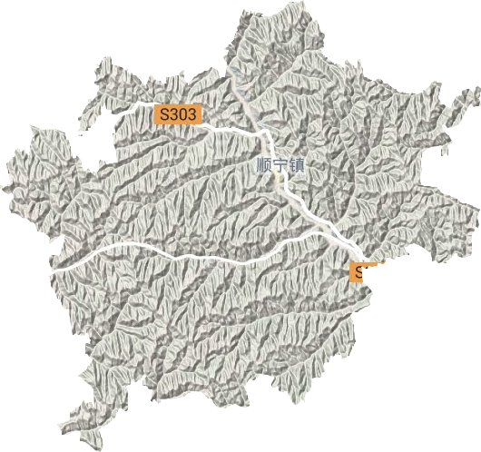 顺宁镇地形图