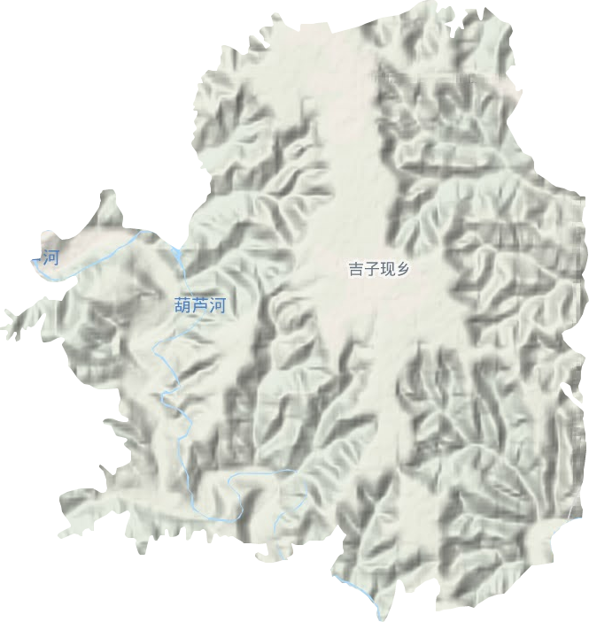 吉子现镇地形图