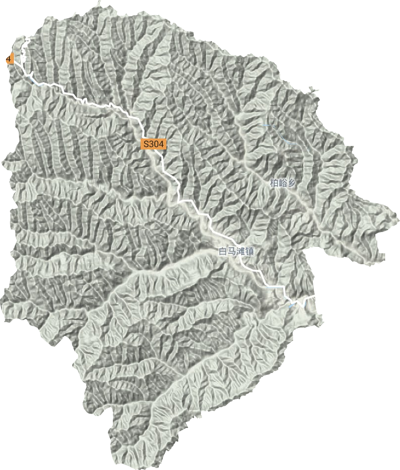 白马滩镇地形图