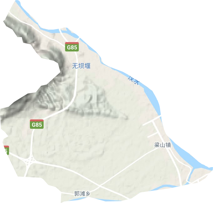 梁山镇地形图