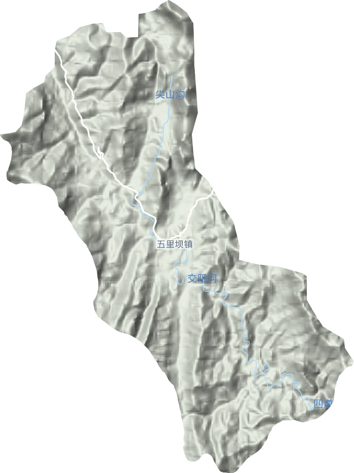 五里坝镇地形图