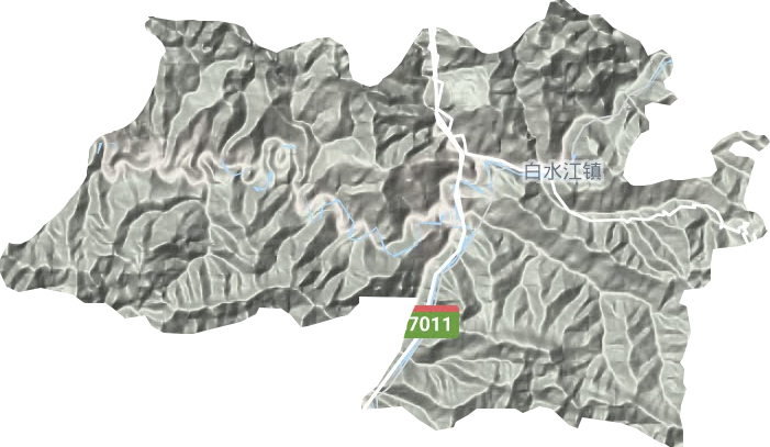 白水江镇地形图