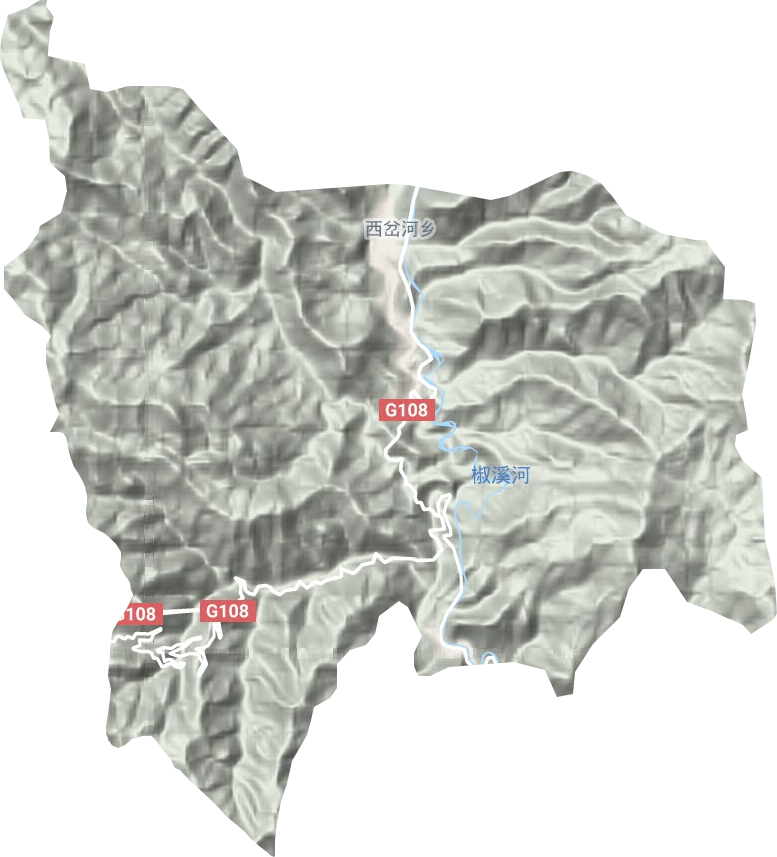 西岔河乡地形图