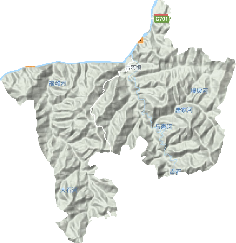 吉河镇地形图