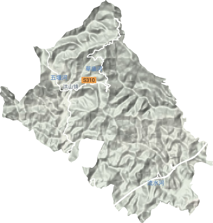 洪山镇地形图