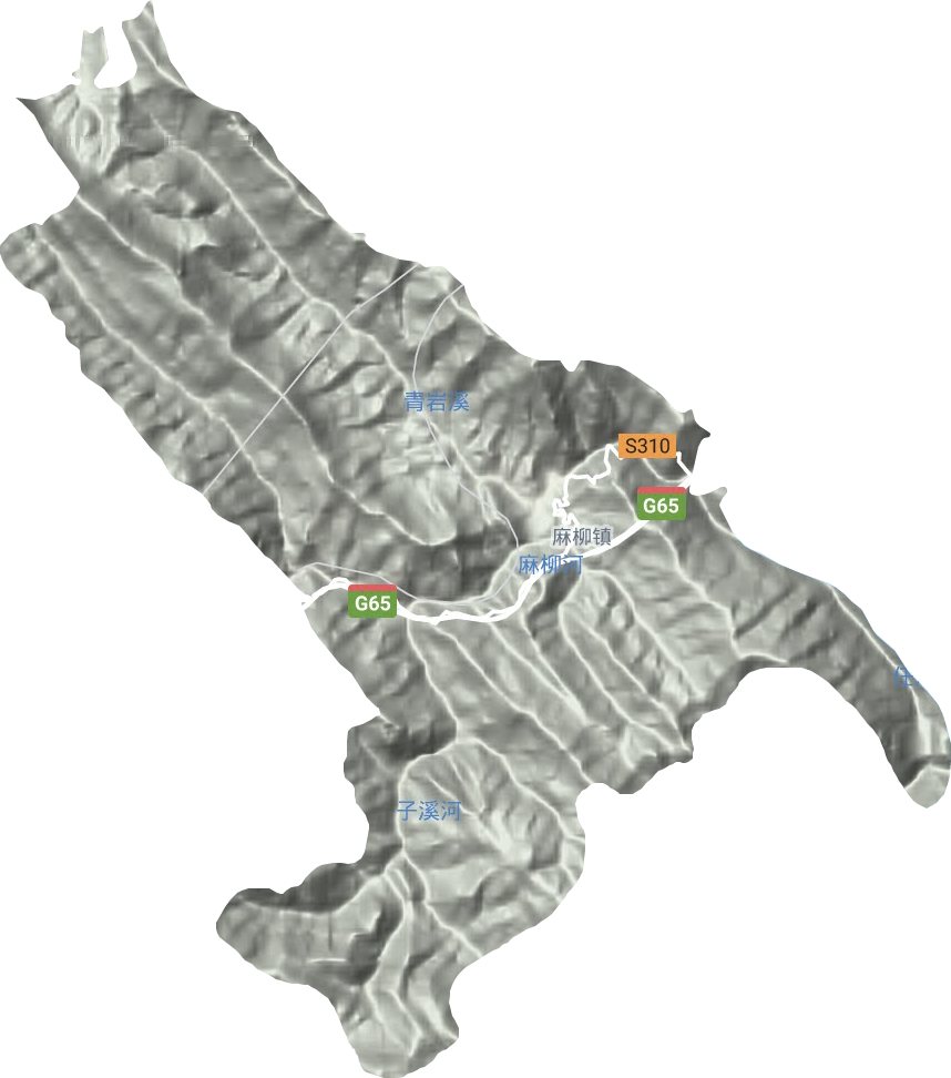麻柳镇地形图