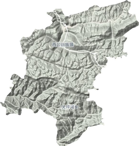 西口回族镇地形图