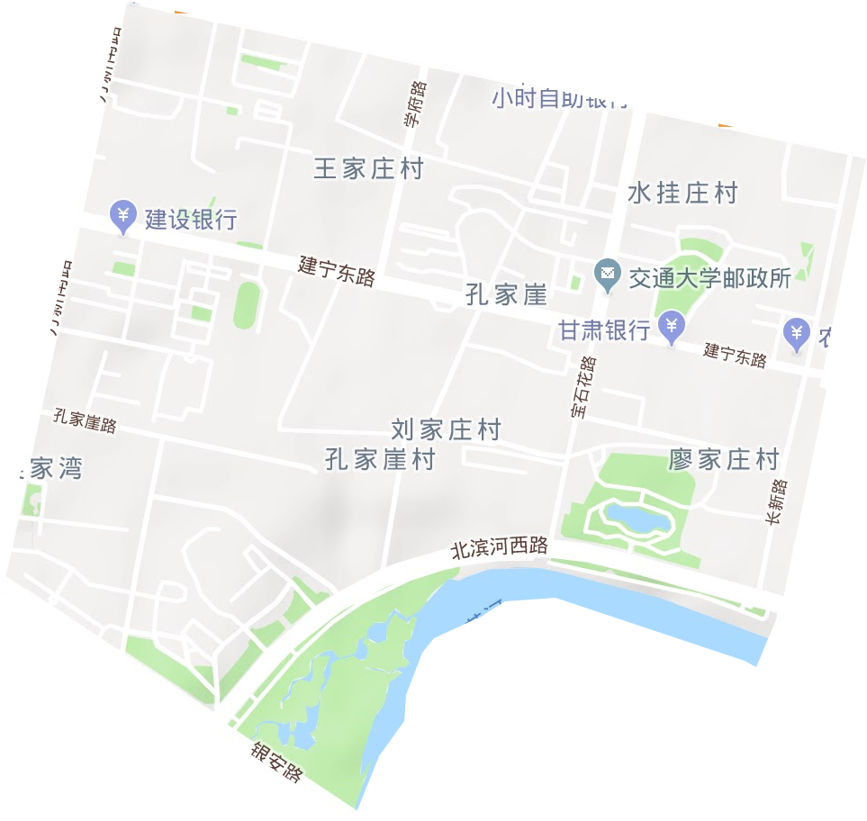 孔家崖街道地形图