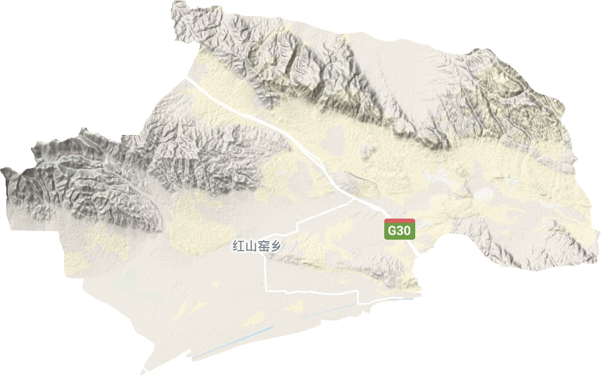 红山窑乡地形图
