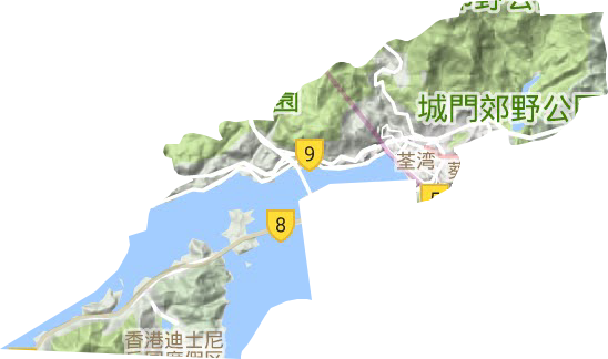 荃湾区地形图