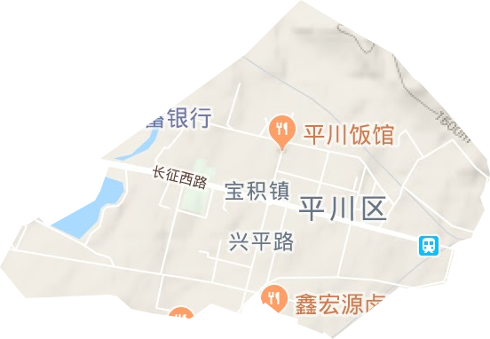 兴平路街道地形图