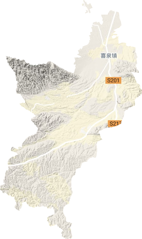 喜泉镇地形图