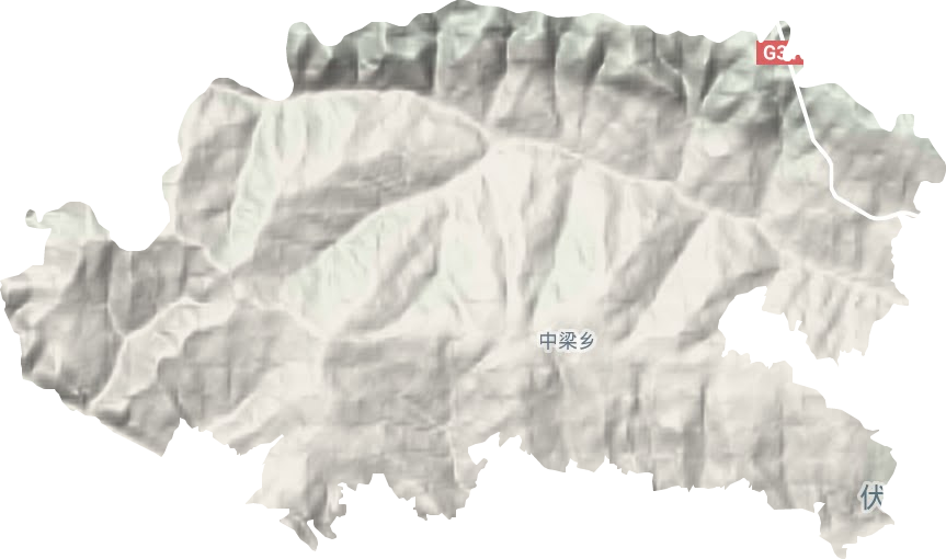 中梁乡地形图