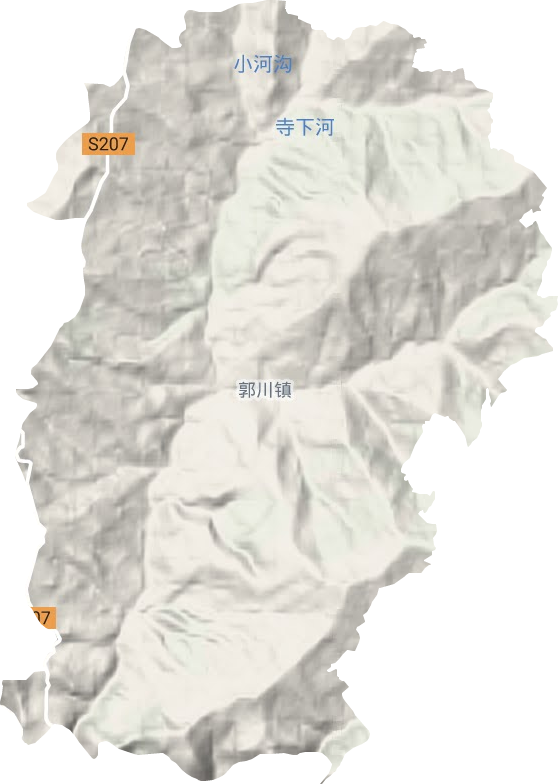 郭川乡地形图