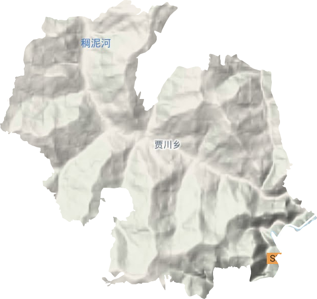 贾川乡地形图