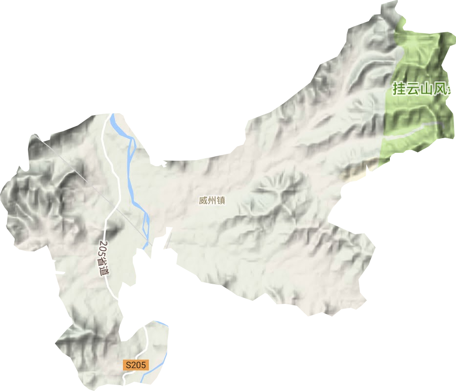 威州镇地形图
