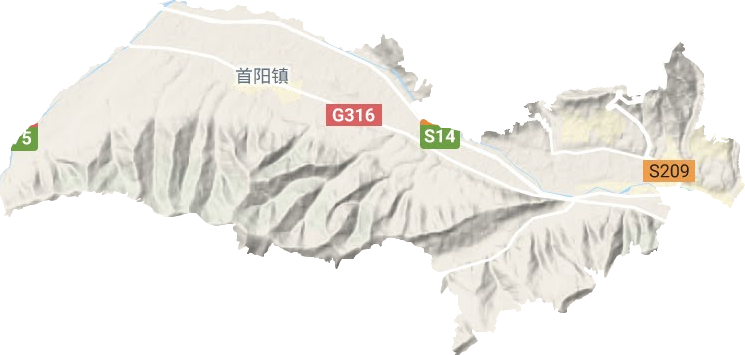 首阳镇地形图