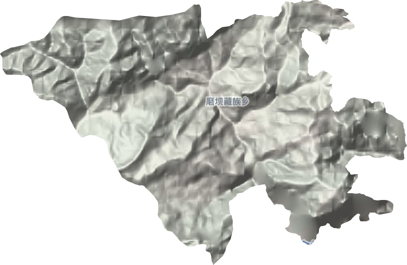 磨坝藏族乡地形图