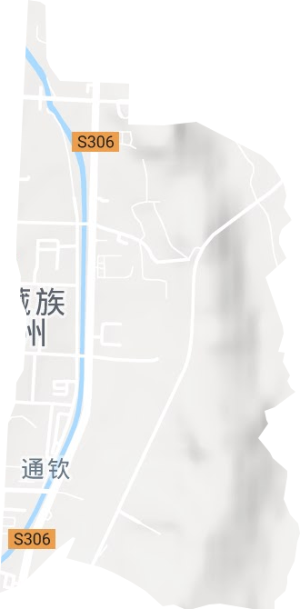 通钦街道地形图