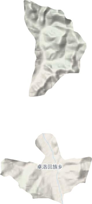 卓洛回族乡地形图
