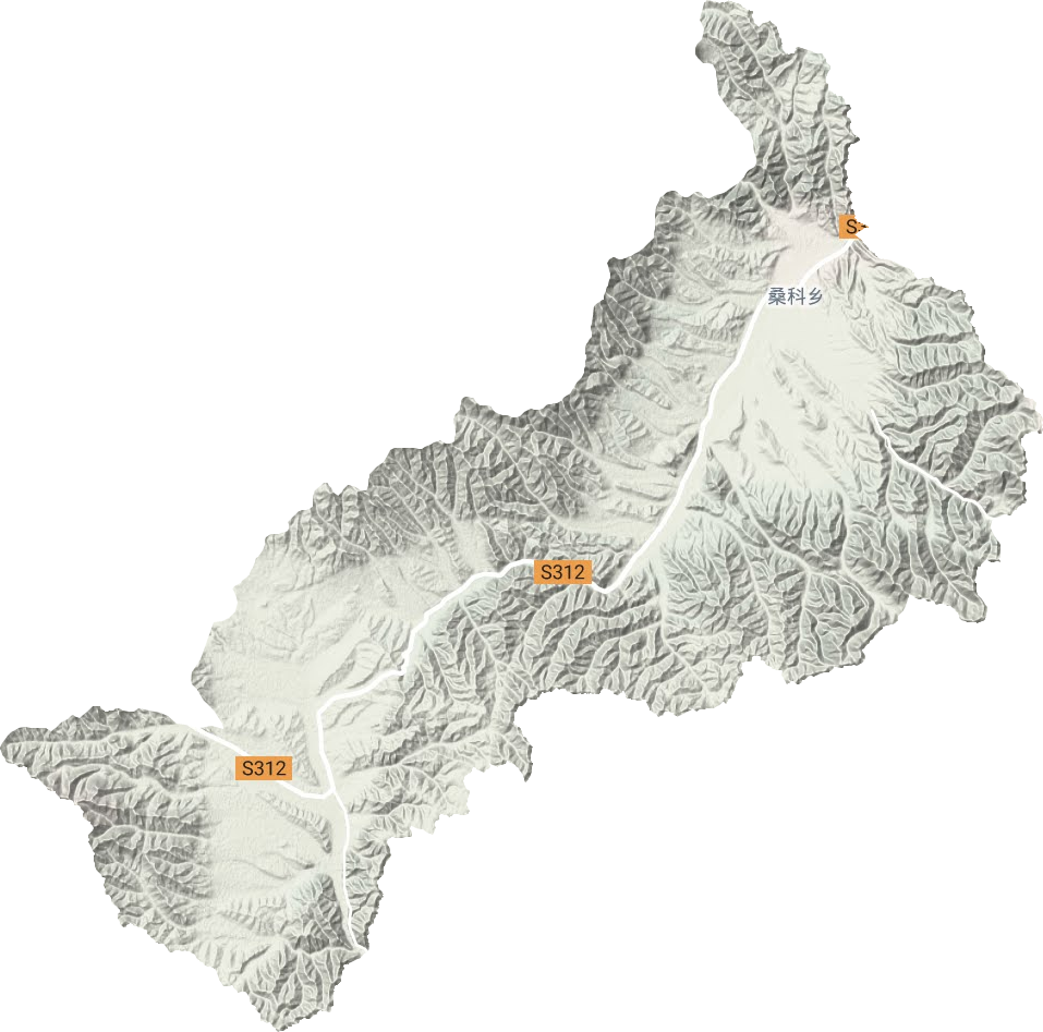 桑科乡地形图