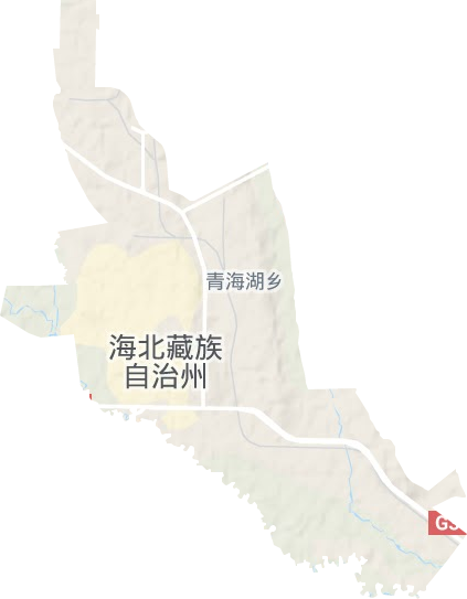 西海镇（海北州政府驻地）地形图