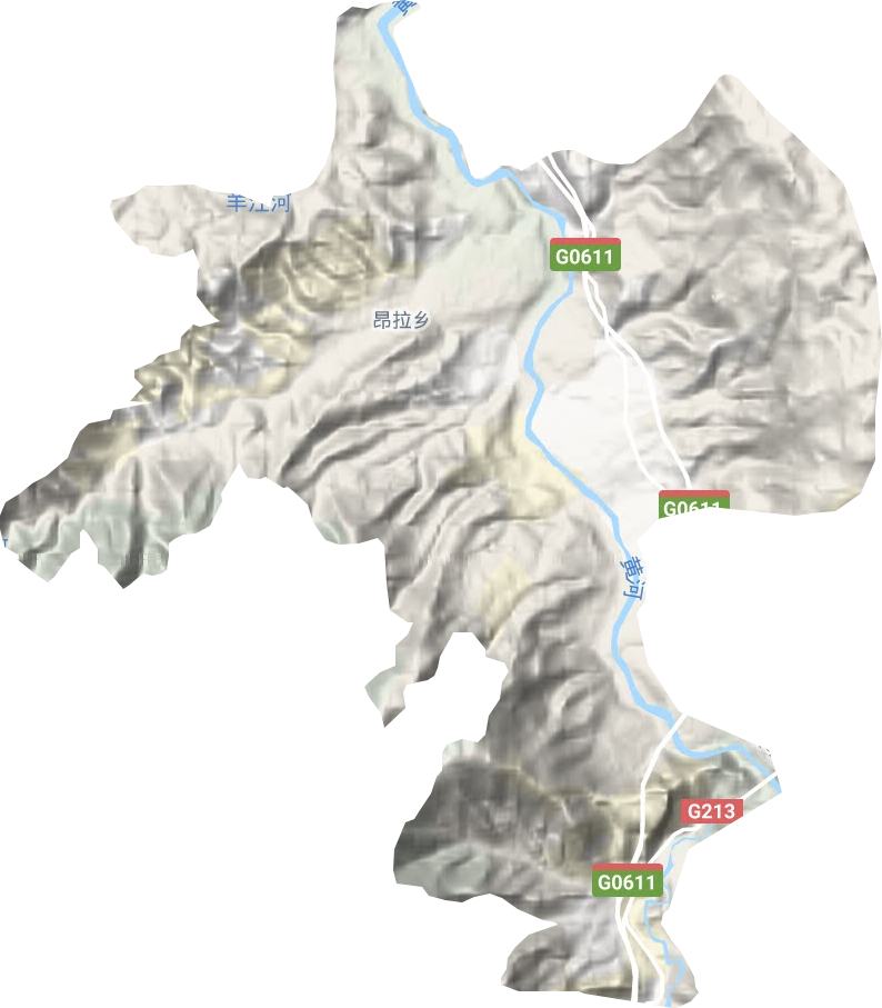 昂拉乡地形图