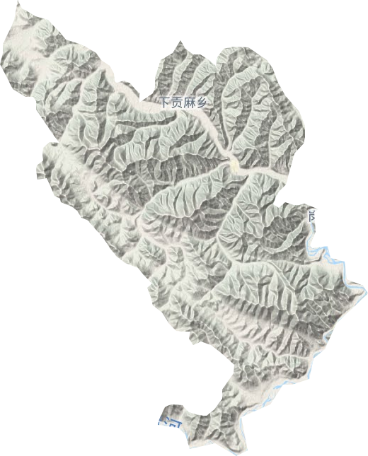 下贡麻乡地形图