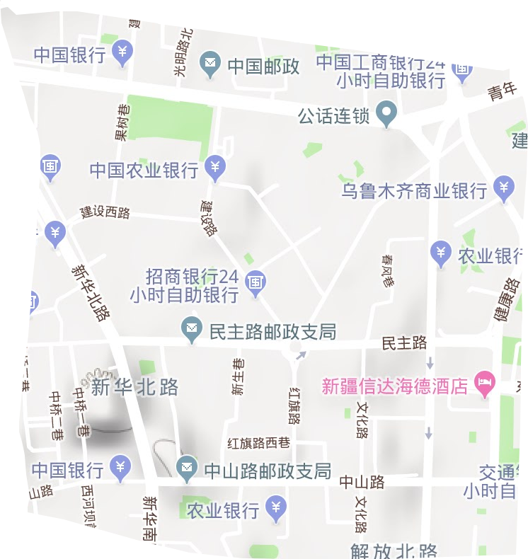 新华北路街道地形图