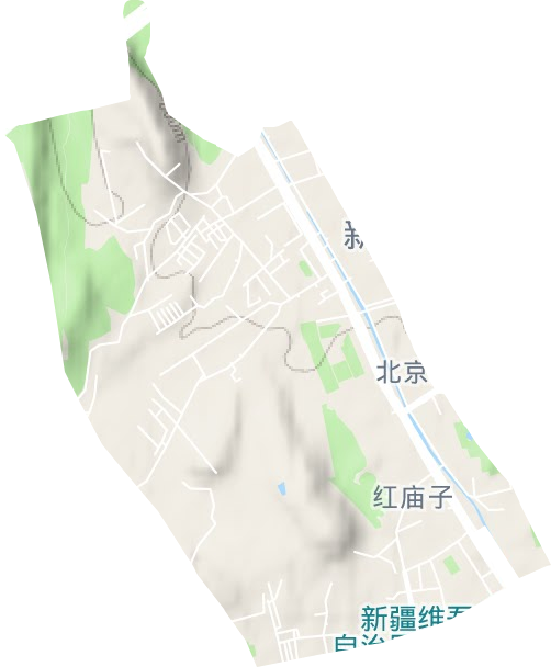 红庙子街道地形图