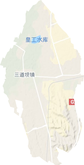 三道坝镇地形图