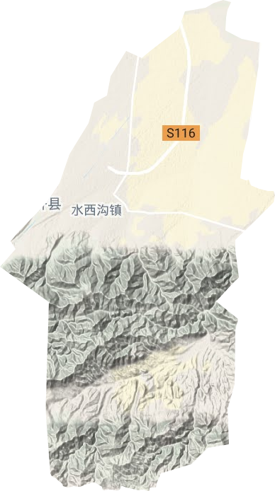 水西沟镇地形图