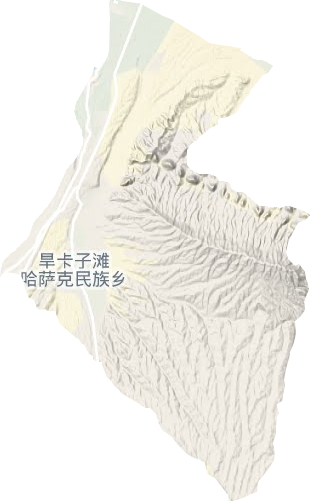 旱卡子滩哈萨克民族乡地形图