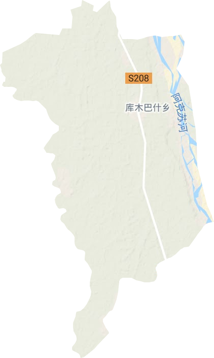 库木巴希乡地形图