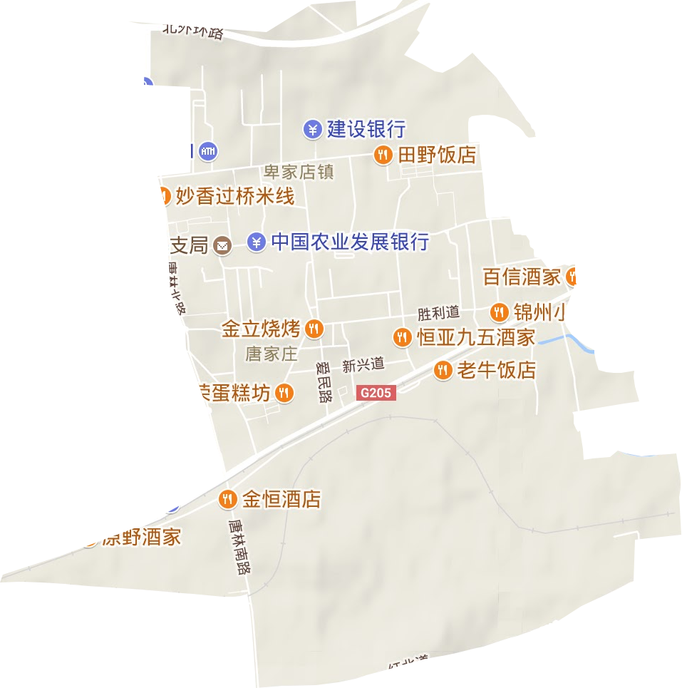 唐家庄街道地形图