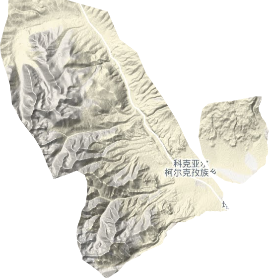 科克亚尔柯尔克孜族乡地形图