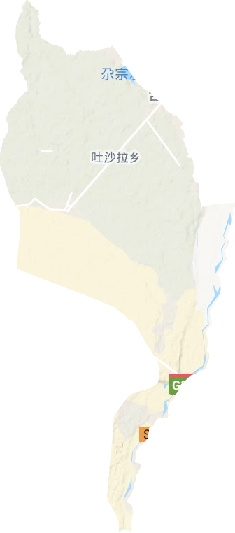 吐沙拉乡地形图