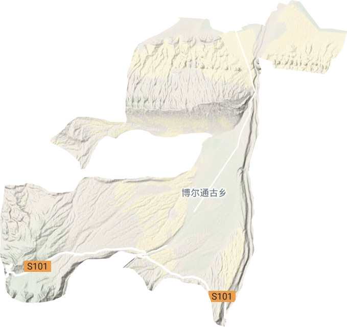 博尔通古乡地形图