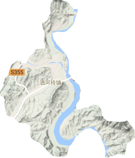 洒河桥镇地形图