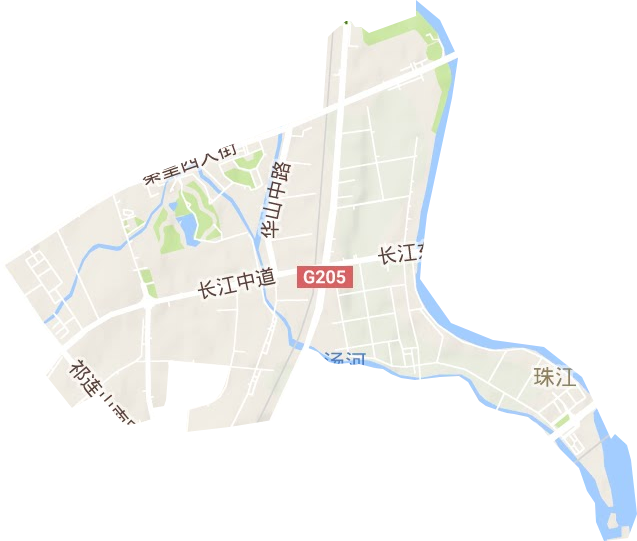 珠江道街道地形图