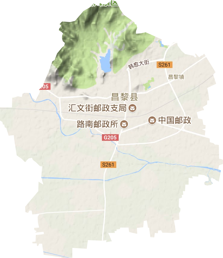 昌黎镇地形图