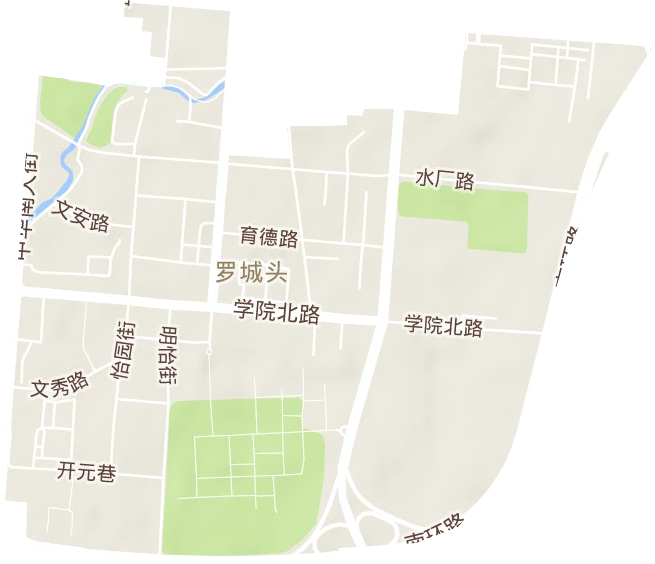 罗城头街道地形图
