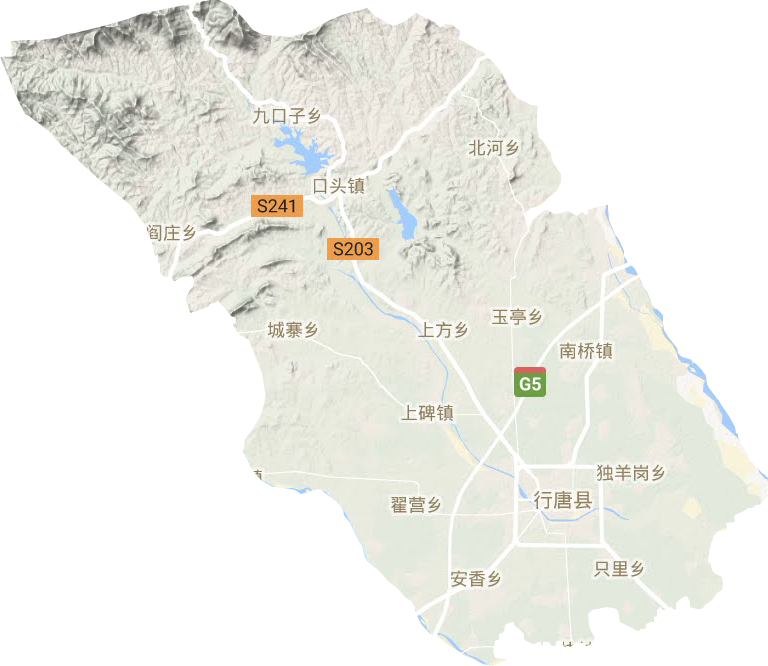 行唐县地形图