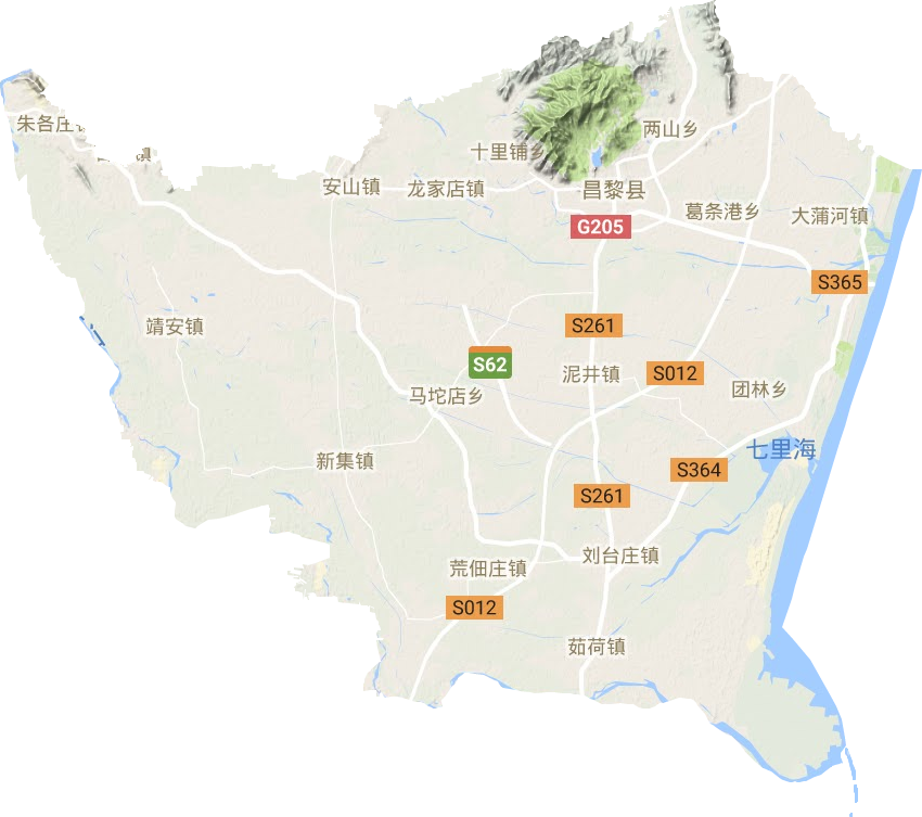 昌黎县地形图