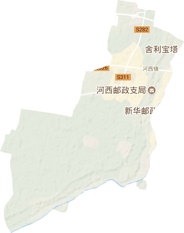 河西镇地形图