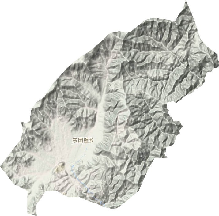 东团堡乡地形图