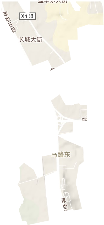 马路东街道地形图