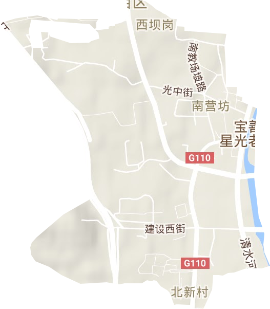 南营坊街道地形图