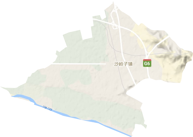 沙岭子镇地形图